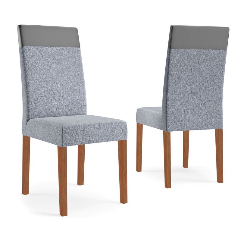 Conjunto 2 Cadeiras Estofadas Madeira Maciça Paris Madetal