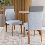 Conjunto 2 Cadeiras Estofadas Madeira Maciça Paris Madetal