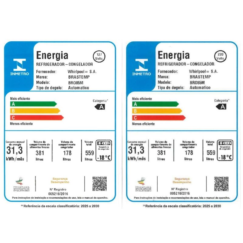 Geladeira Brastemp BRO85MK Frost Free Inverter 559L
